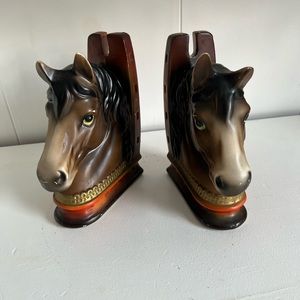 Vintage Ceramic Horse Bookends